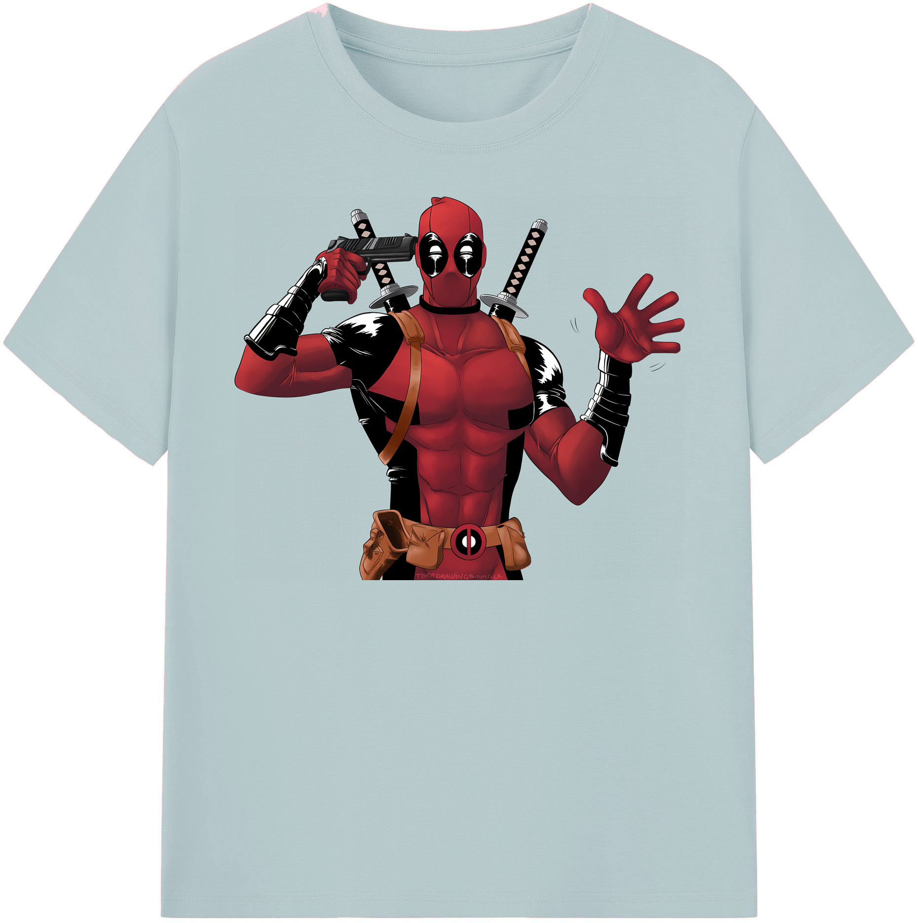 （画像用） Deadpool デッドプール 綿100％半袖Tシャツ（フロントプリント）